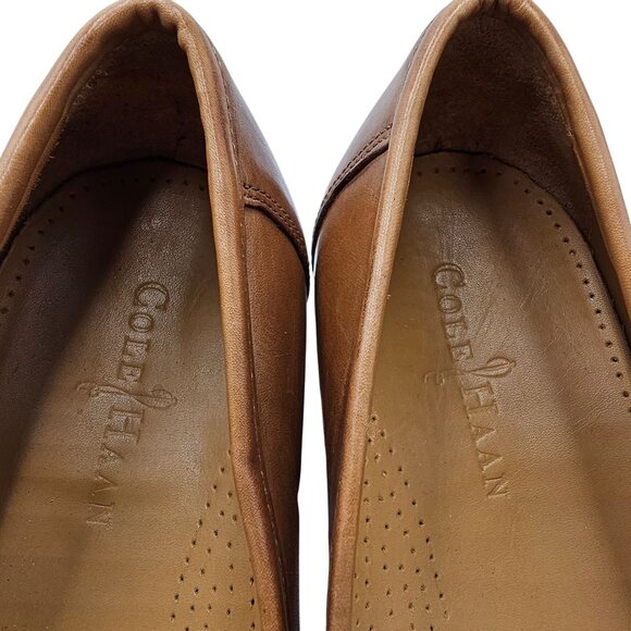 Cole Haan Mens 11.5M Light Brown Tan Gold Horsebit Leather Dress Shoes Loafers - Picture 13 of 14